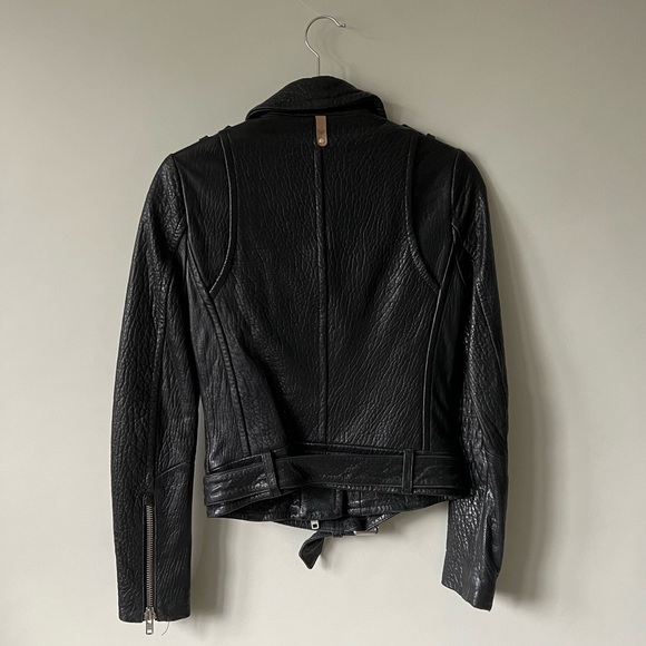 Mackage Rumer Pebbled Leather Rider Jacket - Picture 3 of 10